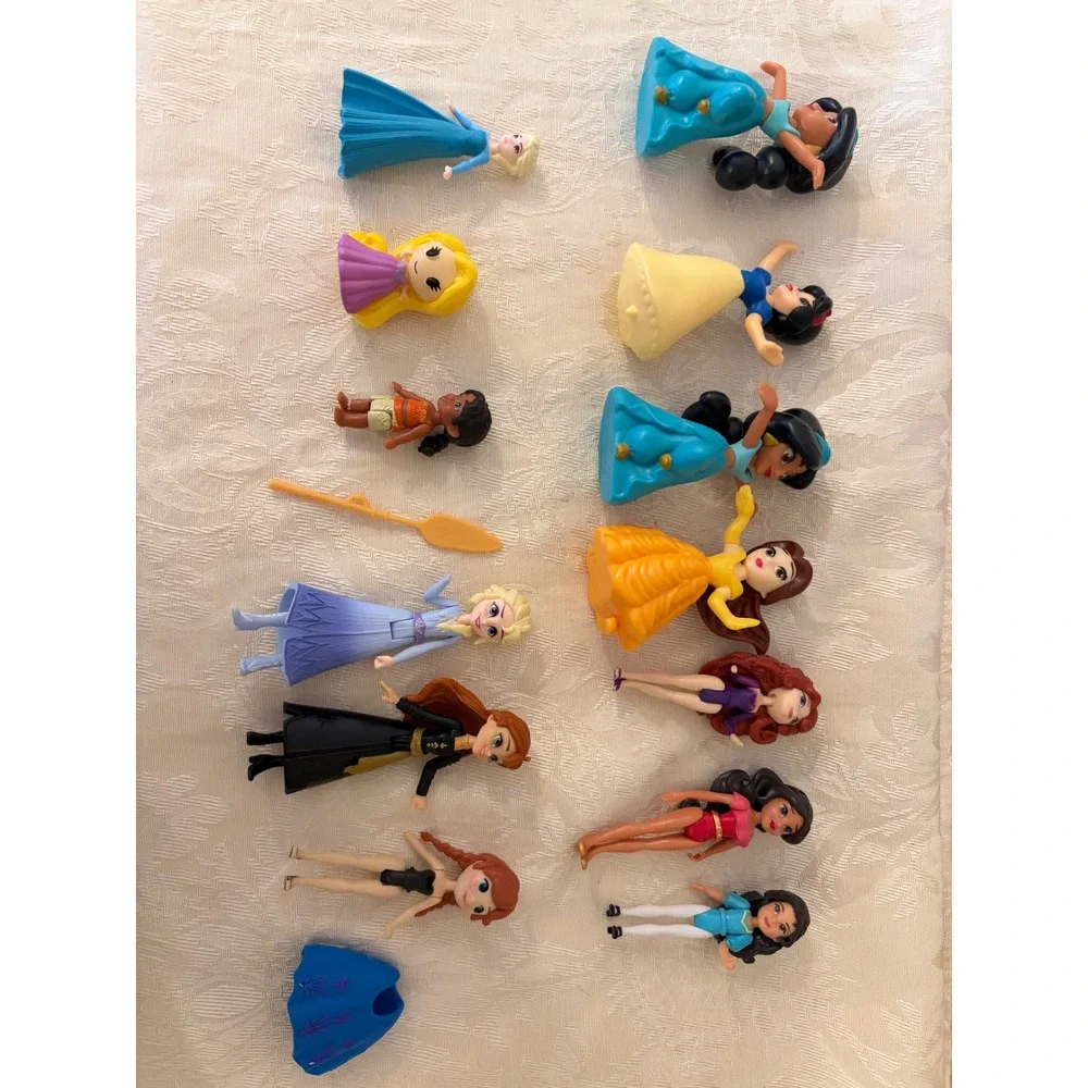 Disney Princess MagiClip Small Doll Lot Elsa Anna Belle Jasmine Moana Figures